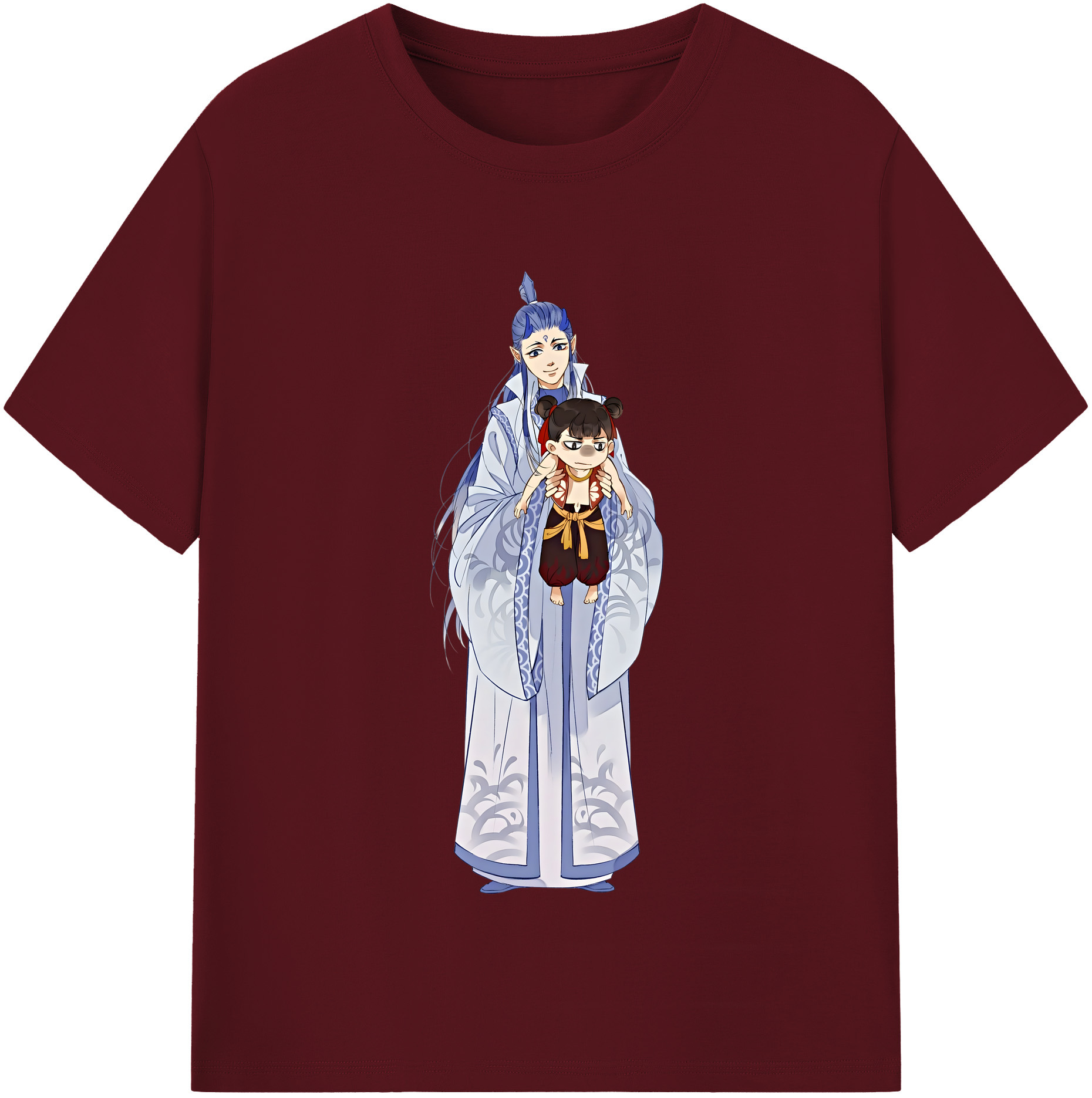 （画像用） Ne Zha 2 ナタ 魔童の大暴れ 綿100％半袖Tシャツ（フロントプリント）
